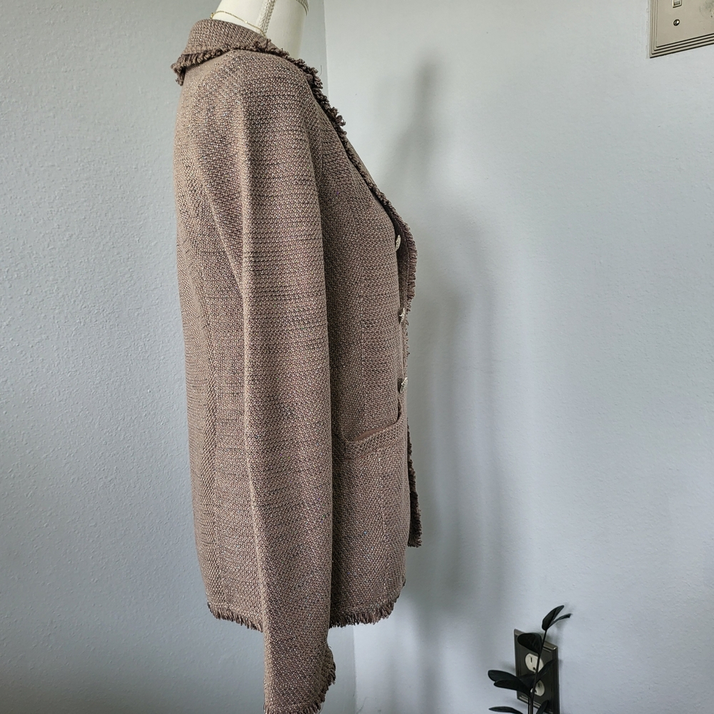 Chico's Women's Fringed Blazer Jacket - Picture 7 of 16